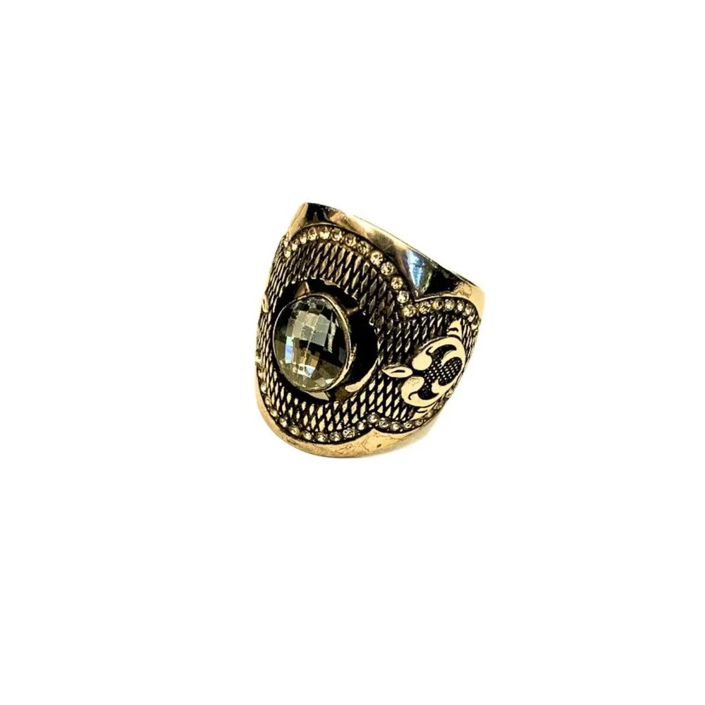 Brighton Love Padlock Cigar Band Ring Retired - Picture 5 of 10